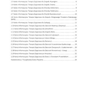 Zestaw kart informacyjnych o zaburzeniach i chorobach w terapii zajęciowej